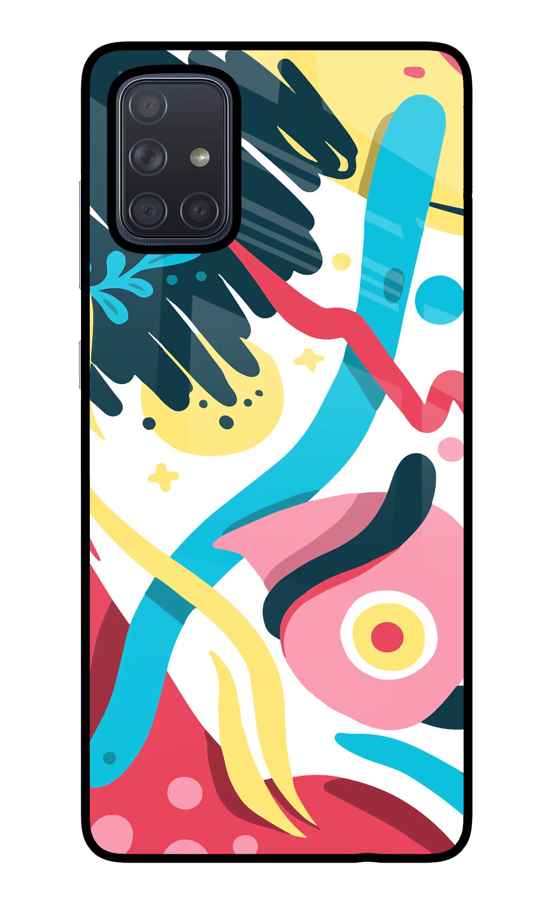 Trippy Samsung A71 Glass Case Back Cover by Casekaro