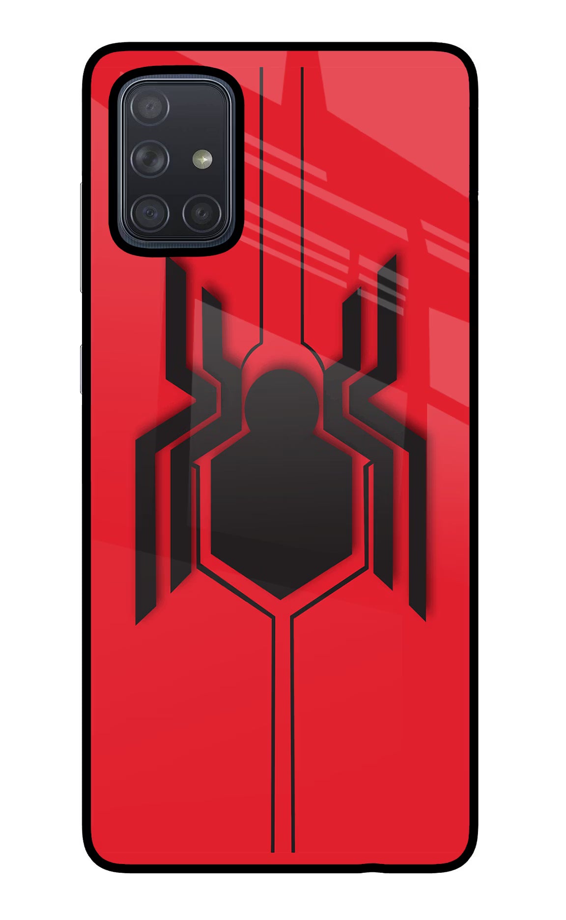 Spider Samsung A71 Glass Case Back Cover by Casekaro