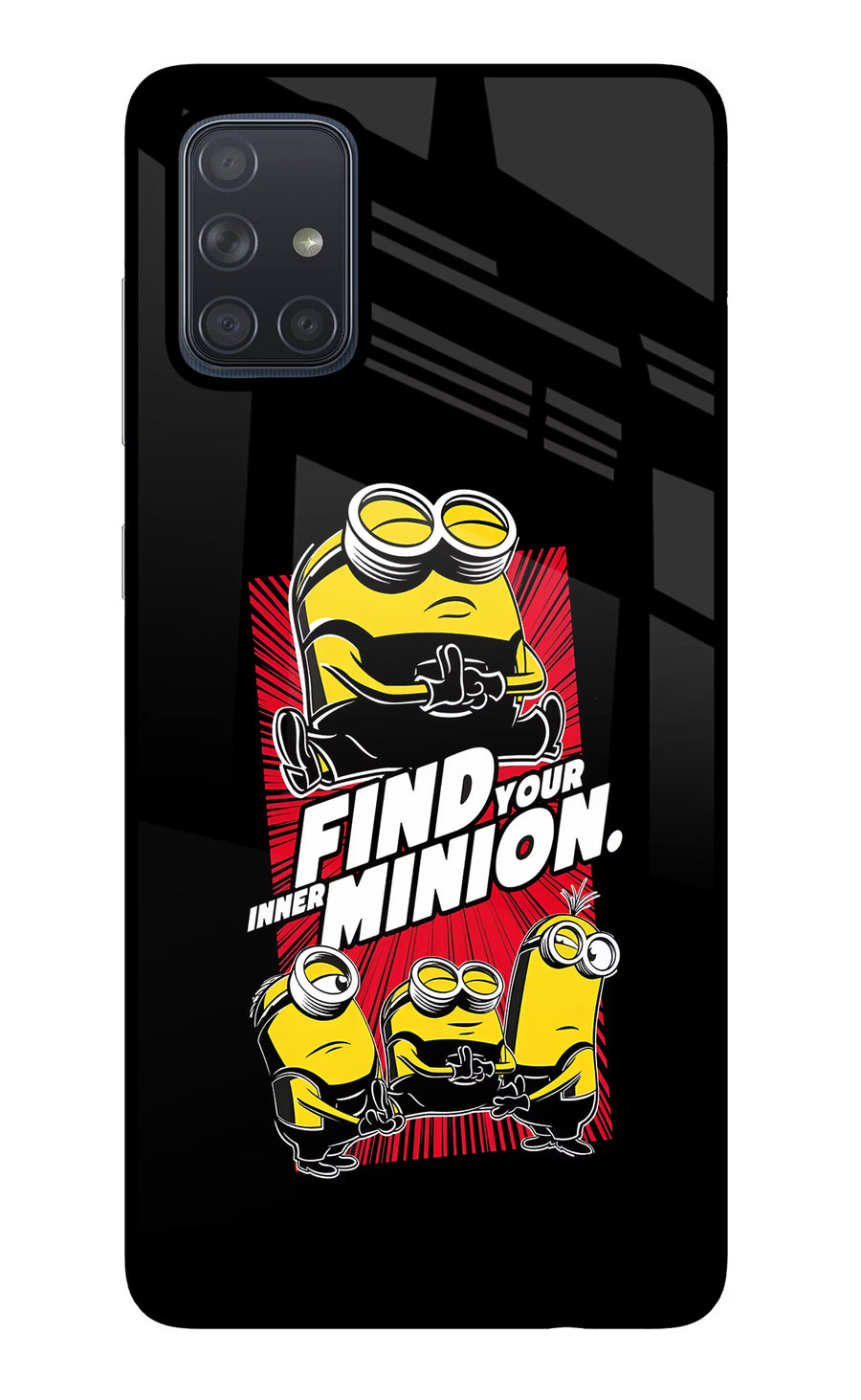 Find your inner Minion Samsung A71 Back Cover, Glass case