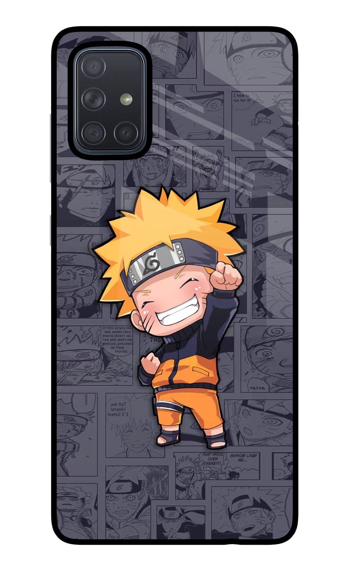 Chota Naruto Samsung A71 Glass Case Back Cover by Casekaro
