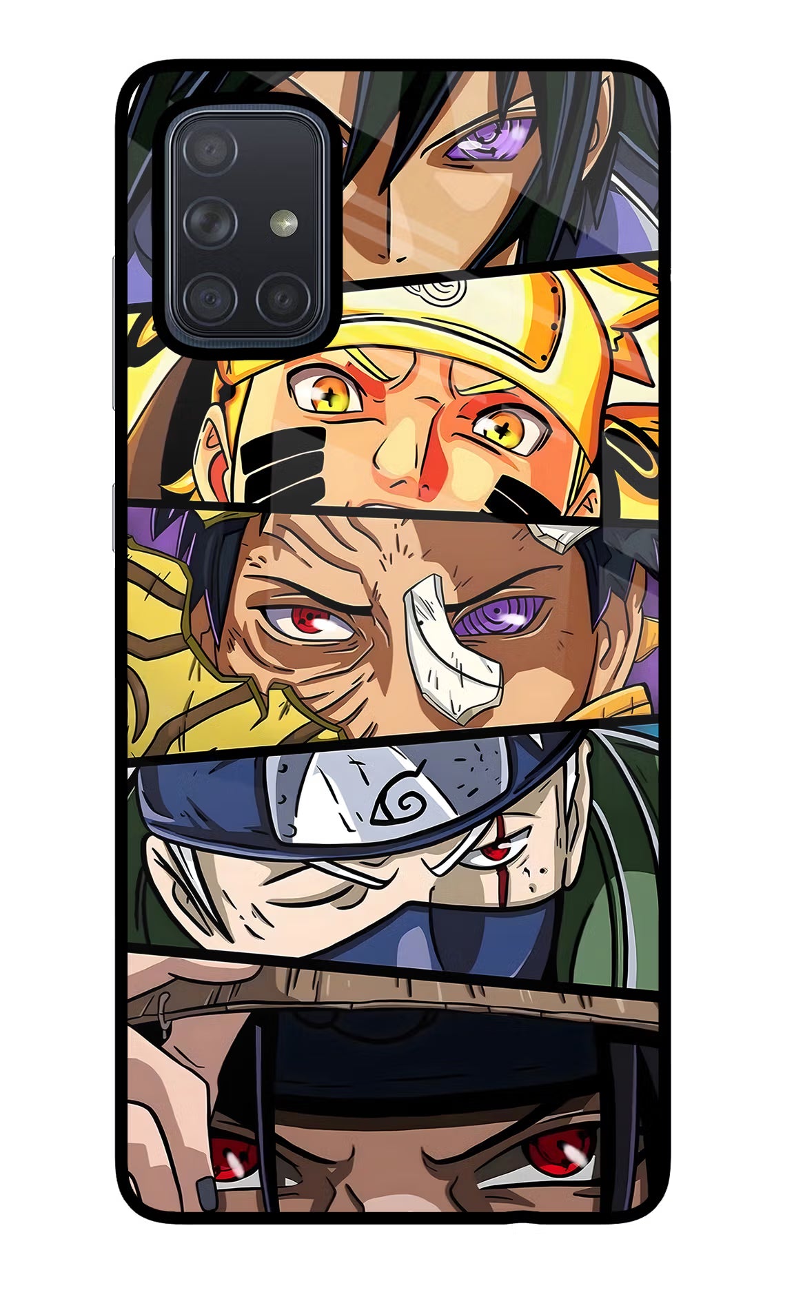 Naruto Character Samsung A71 Glass Case Back Cover by Casekaro