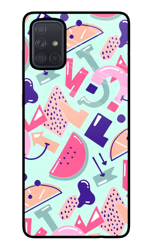 Doodle Pattern Samsung A71 Glass Case