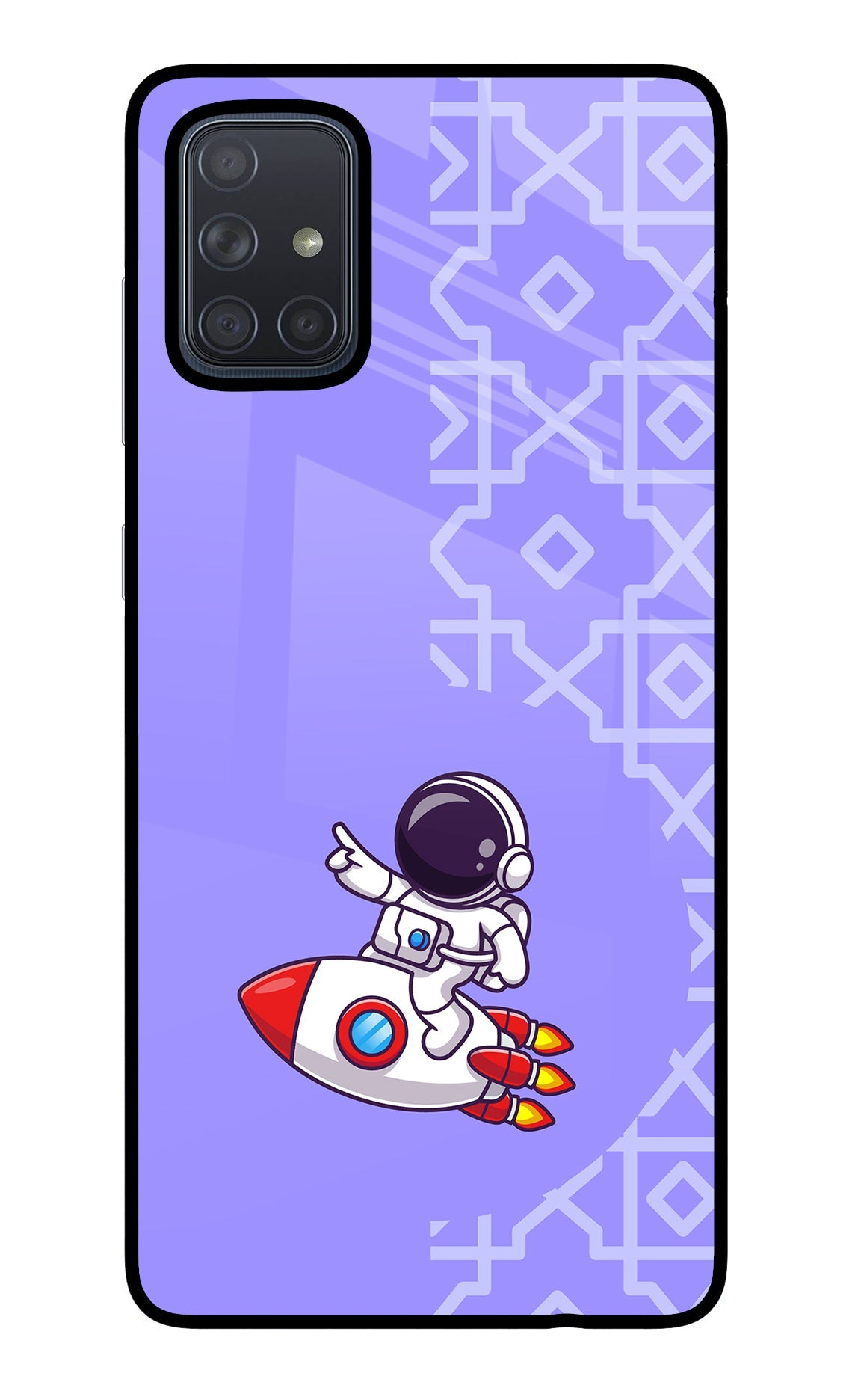 Cute Astronaut Samsung A71 Glass Case