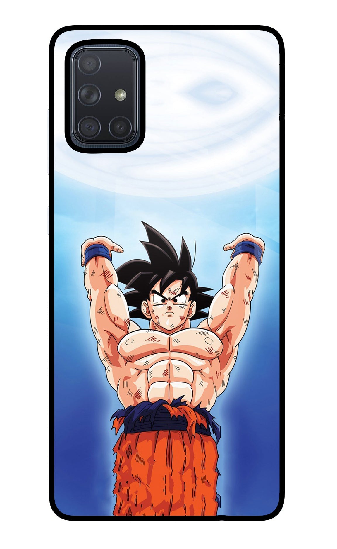 Goku Power Samsung A71 Glass Case
