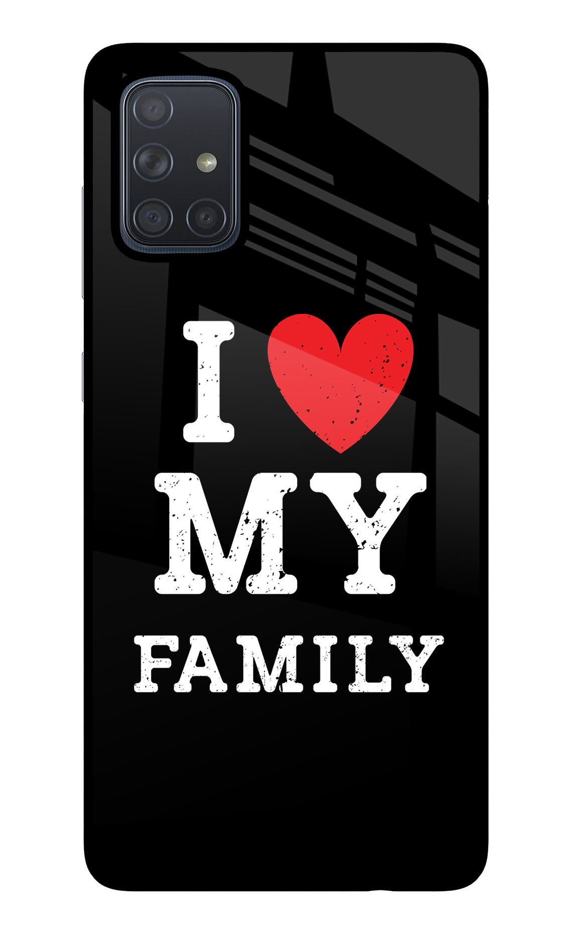 I Love My Family Samsung A71 Glass Case