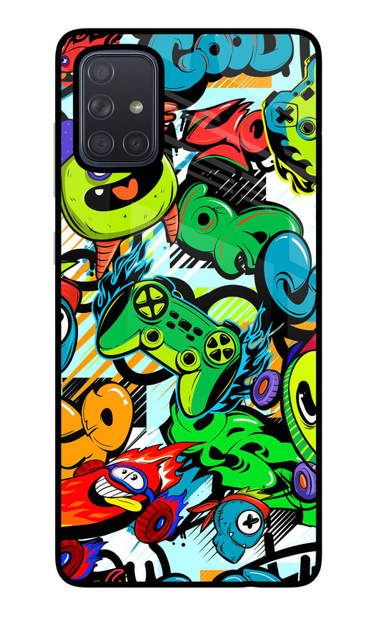 Game Doodle Samsung A71 Glass Case