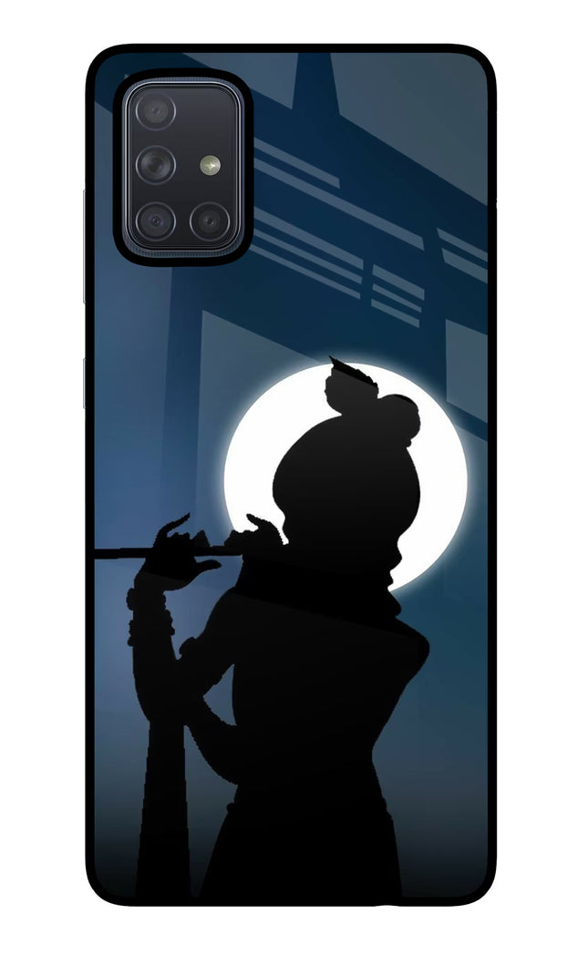 Shri Krishna Silhouette Samsung A71 Glass Case Back Cover by Casekaro