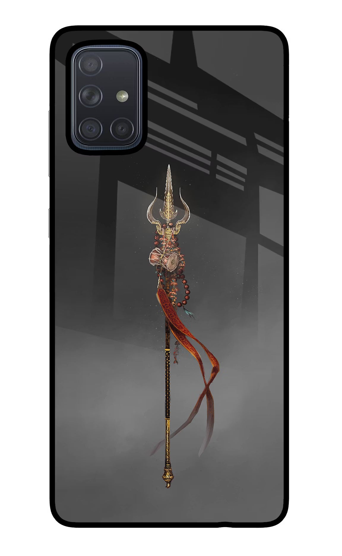 Shiv Trishul Samsung A71 Glass Case Back Cover by Casekaro