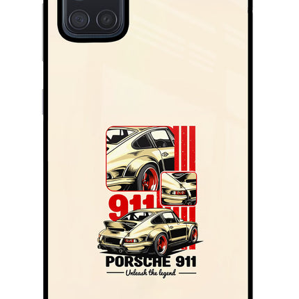 Classic Porsche 911 Samsung A71 Glass Case Back Cover by Casekaro