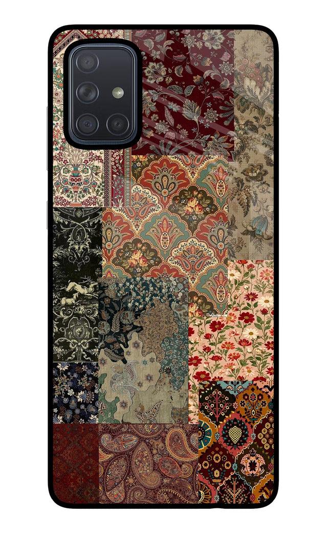 Desi Print Samsung A71 Glass Case Back Cover by Casekaro