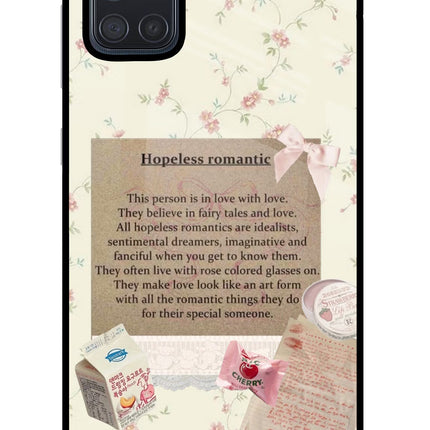 Hopeless Romantic Samsung A71 Glass Case Back Cover by Casekaro