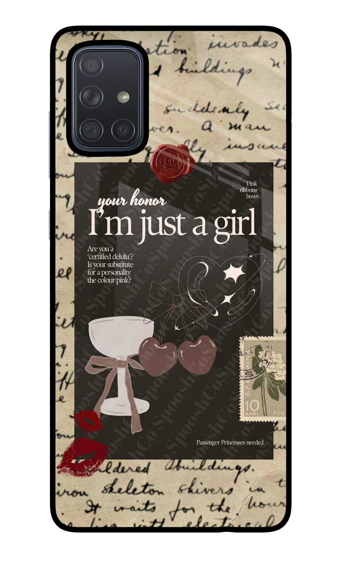 I am just a girl Samsung A71 Glass Case Back Cover by Casekaro