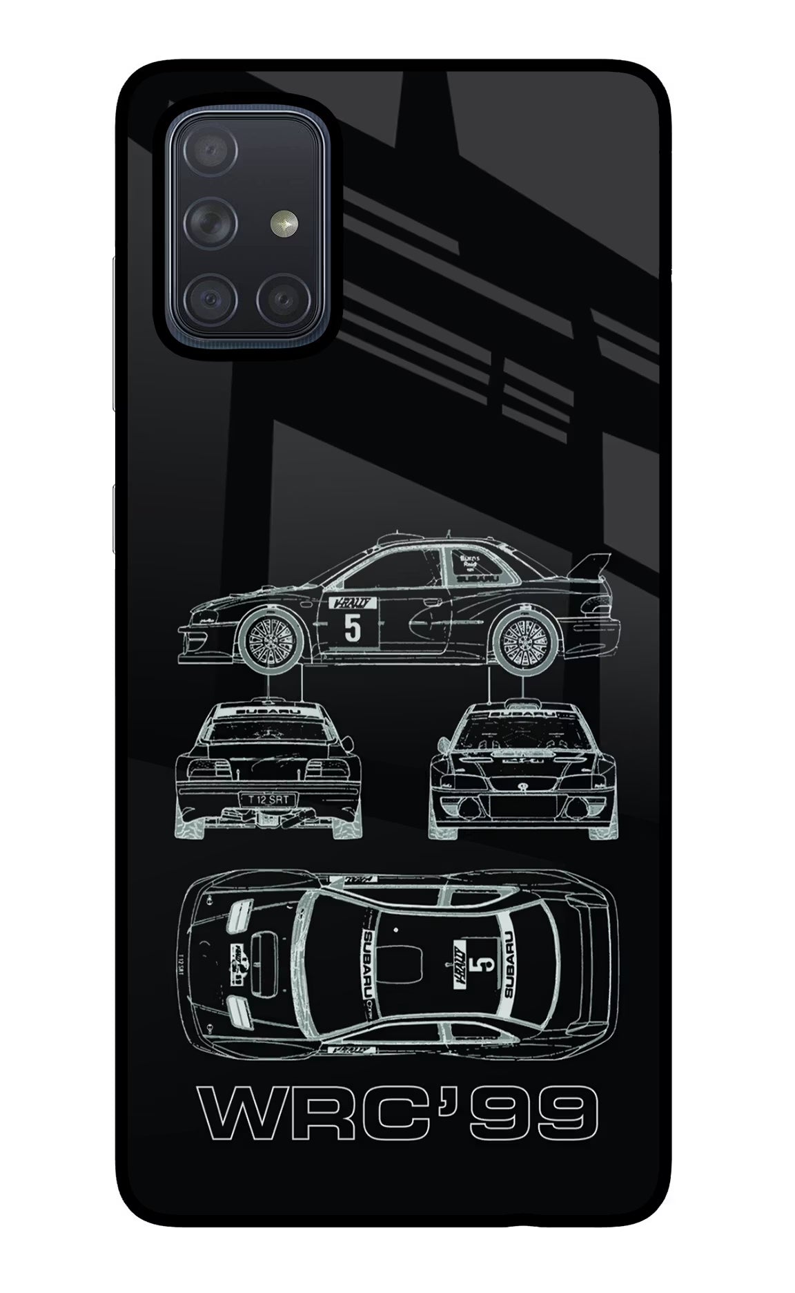 WRC'99 Samsung A71 Glass Case Back Cover by Casekaro