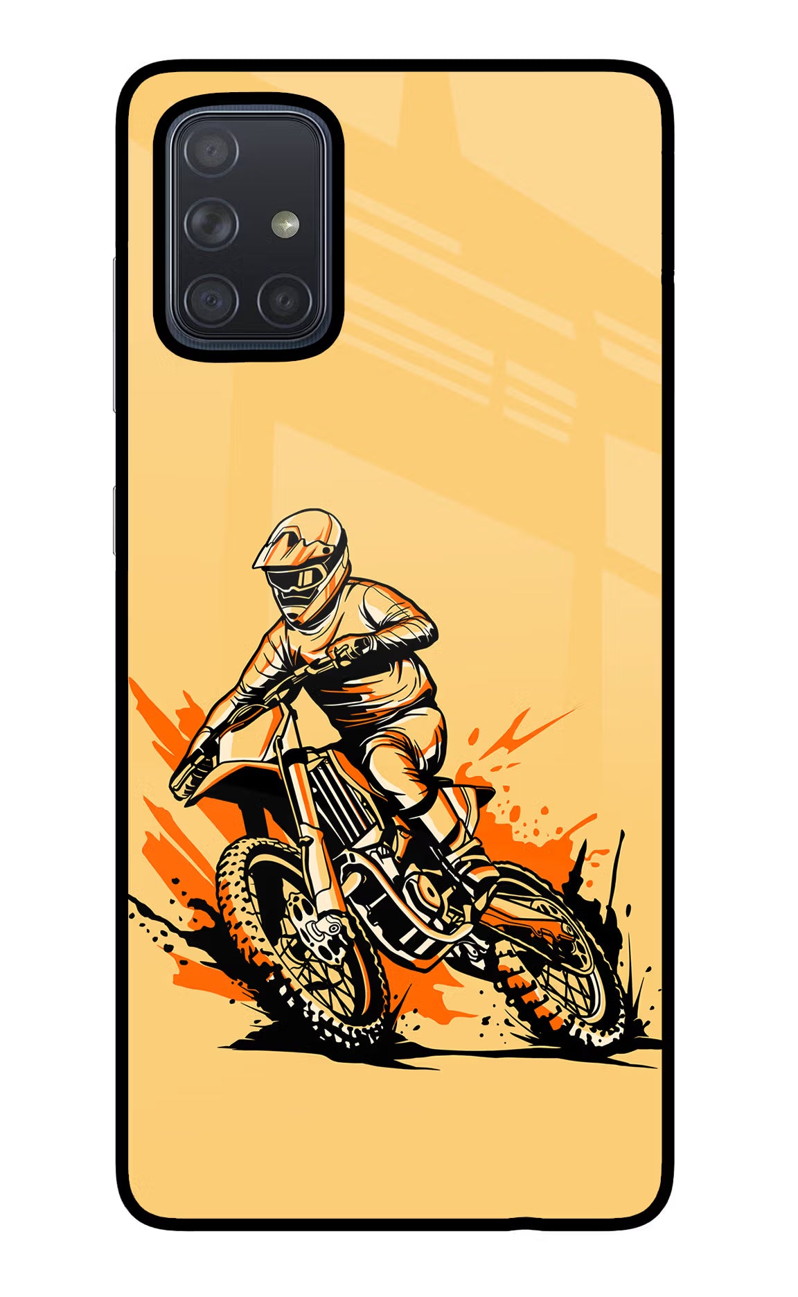 Off-Road Fury Samsung A71 Glass Case Back Cover by Casekaro