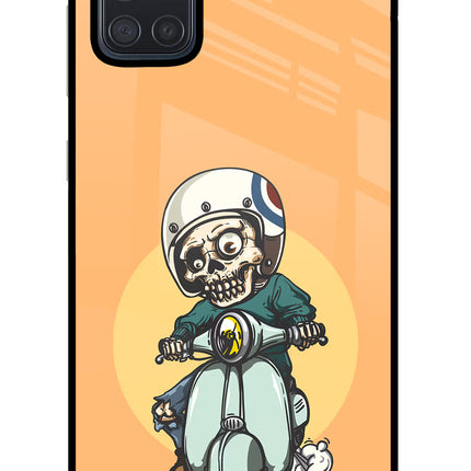 Undead Biker Samsung A71 Glass Case Back Cover by Casekaro