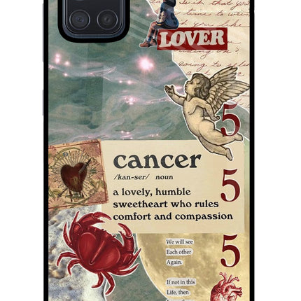 Cancer Zodiac Samsung A71 Glass Case Back Cover by Casekaro