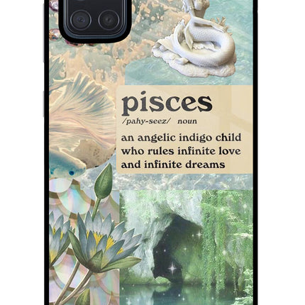 Pisces Zodiac Samsung A71 Glass Case Back Cover by Casekaro