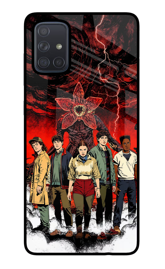 Ordinary Things Characters Samsung A71 Glass Case Back Cover by Casekaro