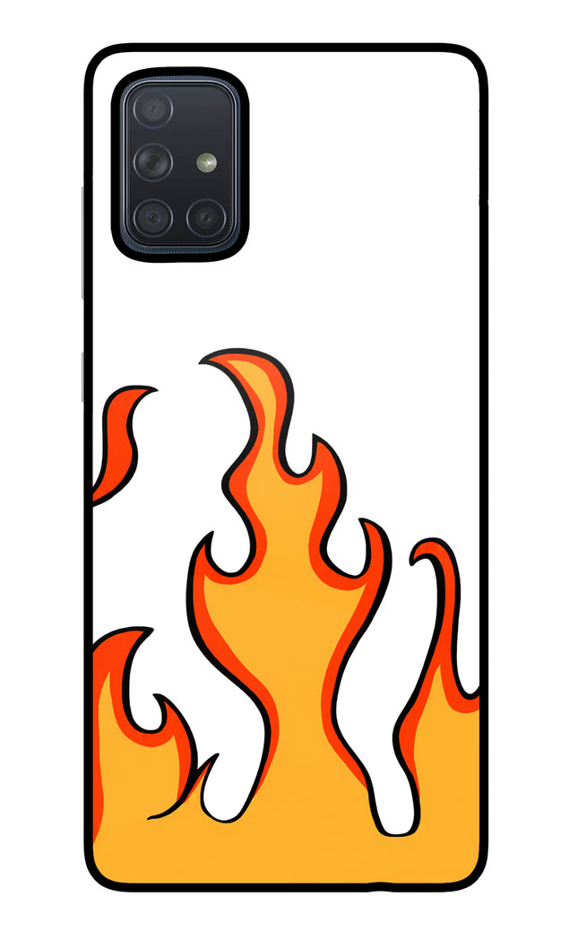 Fired Up – White Samsung A71 Glass Case Back Cover by Casekaro