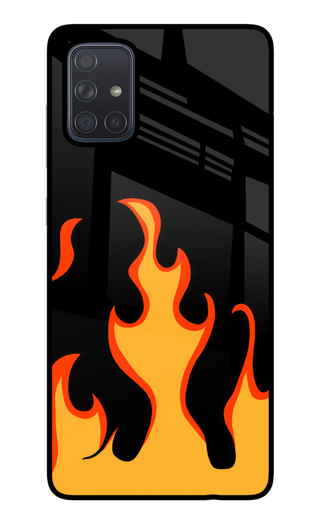 Fired Up – Black Samsung A71 Glass Case Back Cover by Casekaro