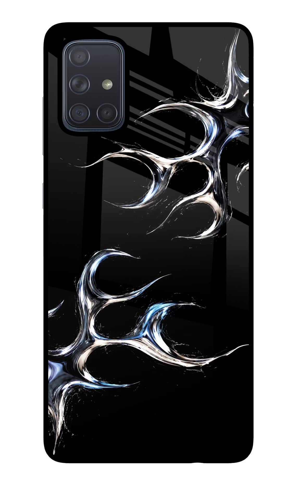 Chrome Tribal Samsung A71 Glass Case Back Cover by Casekaro