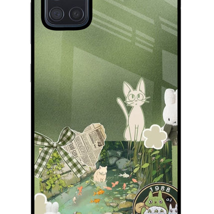 Aesthetic anime Samsung A71 Glass Case Back Cover by Casekaro