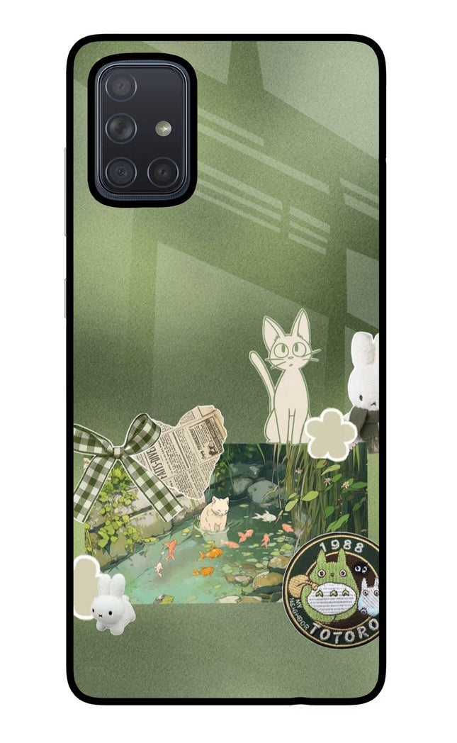 Aesthetic anime Samsung A71 Glass Case Back Cover by Casekaro