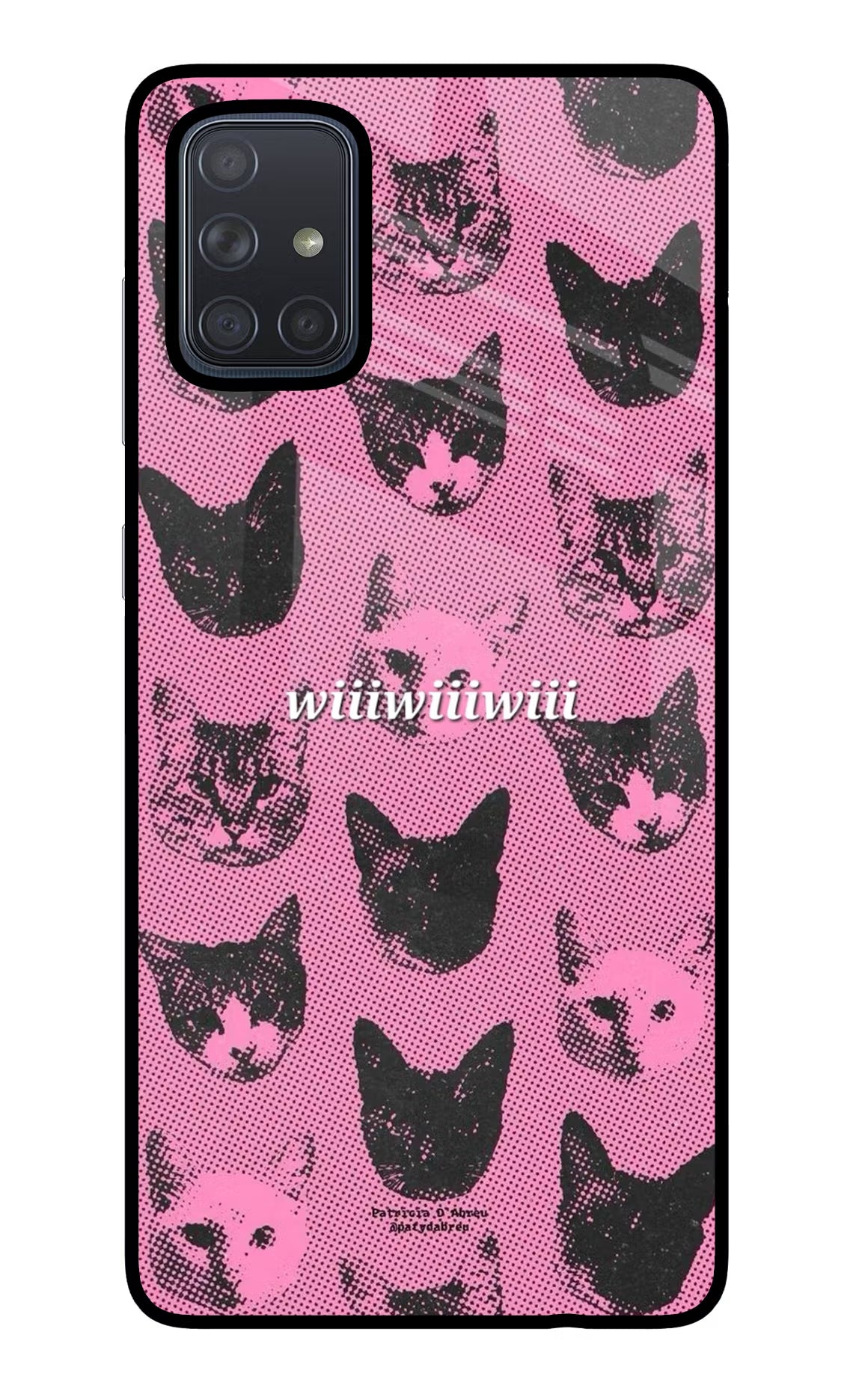 Pink Cats Samsung A71 Glass Case Back Cover by Casekaro