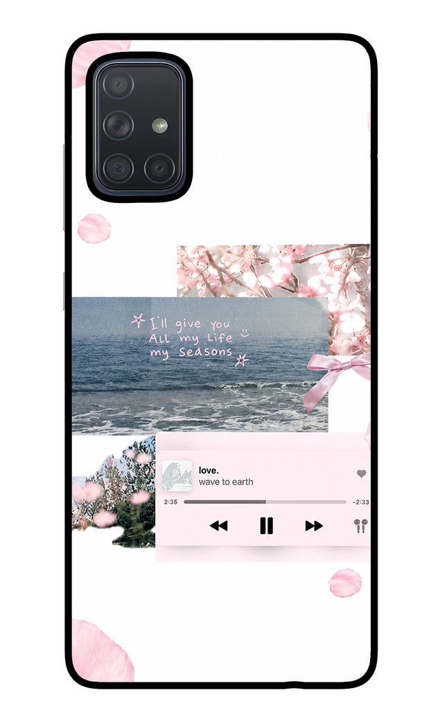 Wave to earth Samsung A71 Glass Case Back Cover by Casekaro
