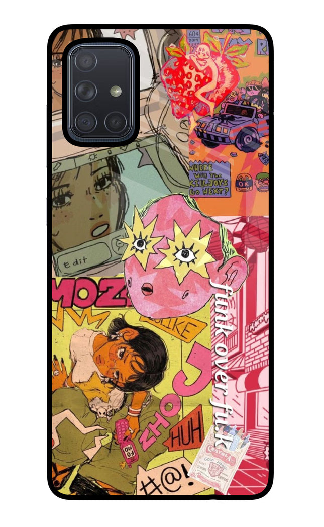 Funkover Samsung A71 Glass Case Back Cover by Casekaro