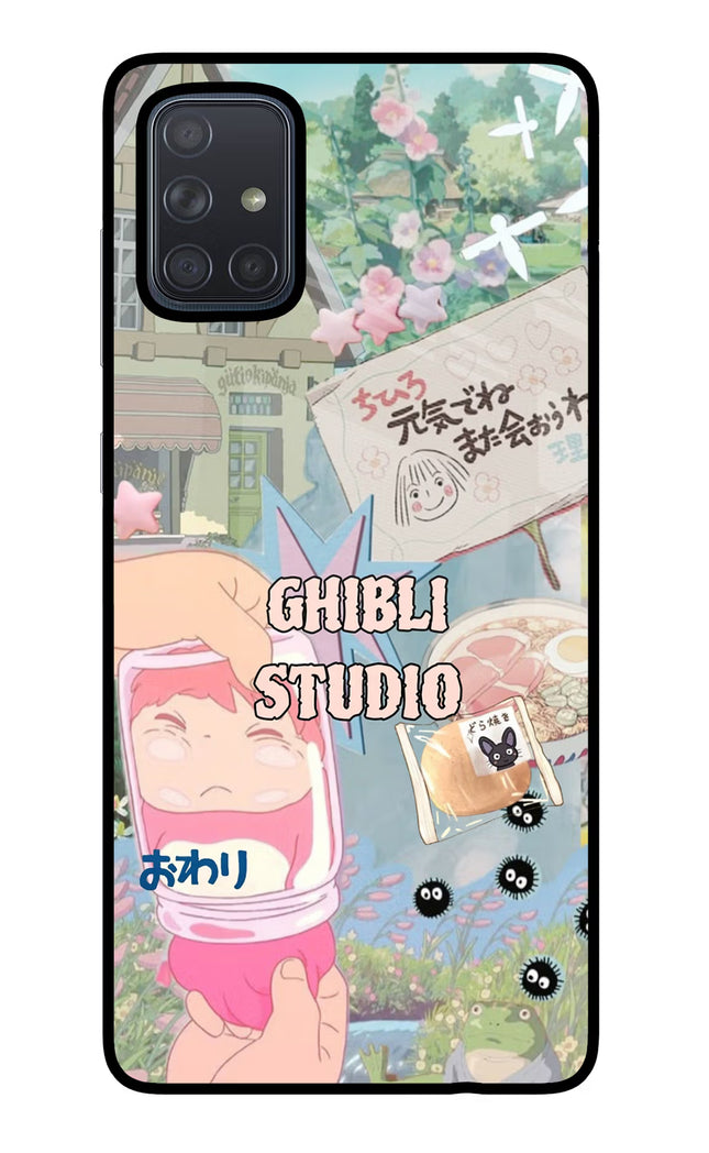 Studio Ghibli Samsung A71 Glass Case Back Cover by Casekaro