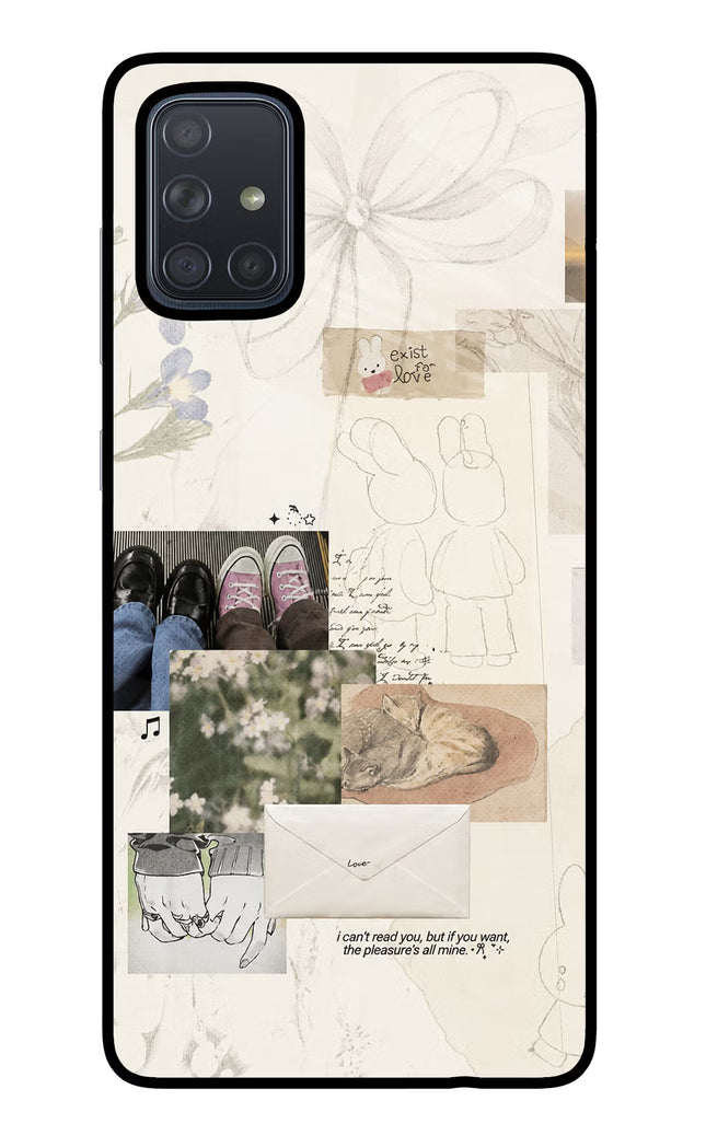 Soft Aesthetic Samsung A71 Glass Case Back Cover by Casekaro
