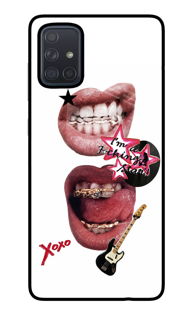 Rockstar Samsung A71 Glass Case Back Cover by Casekaro