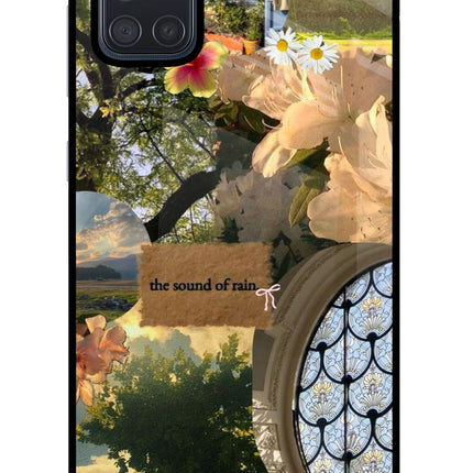 Rain Samsung A71 Glass Case Back Cover by Casekaro