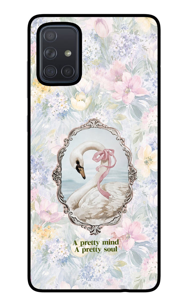 Pretty Mind Pretty Soul Samsung A71 Glass Case Back Cover by Casekaro