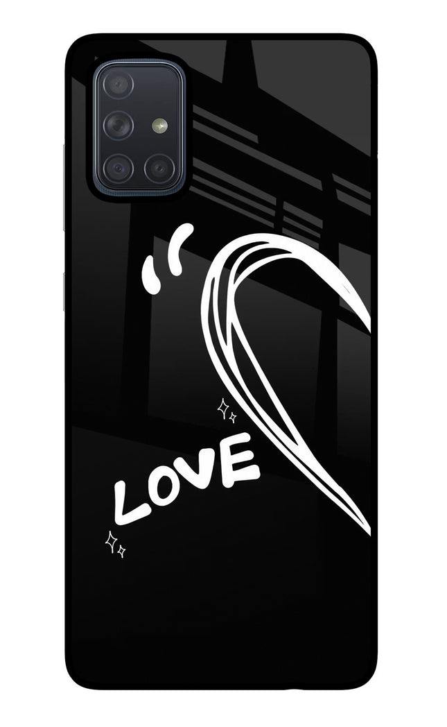 Love Line Samsung A71 Glass Case Back Cover by Casekaro