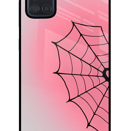 Pink Web Samsung A71 Glass Case