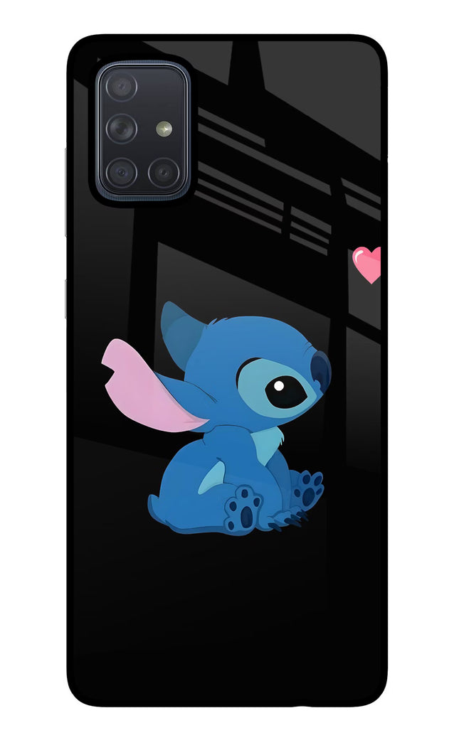 Stitch Crush Samsung A71 Glass Case Back Cover by Casekaro