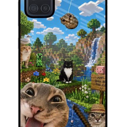 Minecraft Cat Chaos Samsung A71 Glass Case