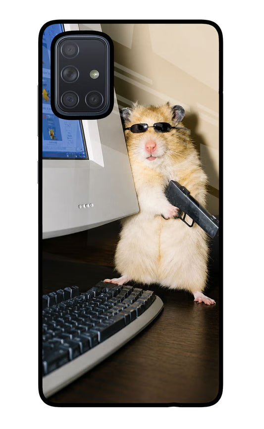 Hacker Hamster Samsung A71 Glass Case