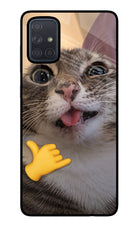 Silly Cat Call Samsung A71 Glass Case