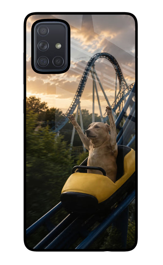 Rollercoaster Dog Samsung A71 Glass Case