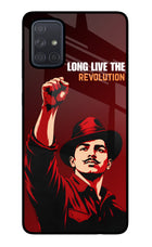 Bhagat Singh Revolution Samsung A71 Glass Case