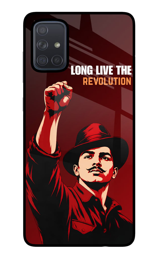 Bhagat Singh Revolution Samsung A71 Glass Case Back Cover by Casekaro