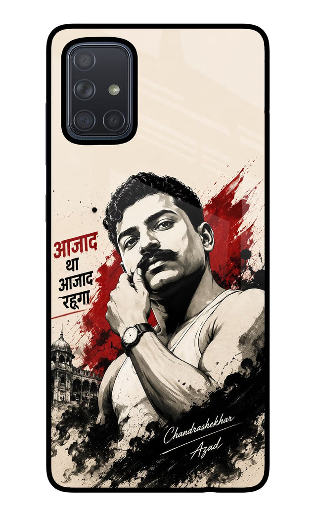 Chandrashekhar Azad Fearless Samsung A71 Glass Case Back Cover by Casekaro