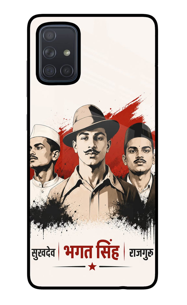 Bhagat Singh Trio Samsung A71 Glass Case Back Cover by Casekaro