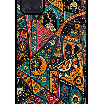 Folk Print Samsung A71 Glass Case