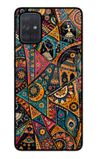Folk Print Samsung A71 Glass Case