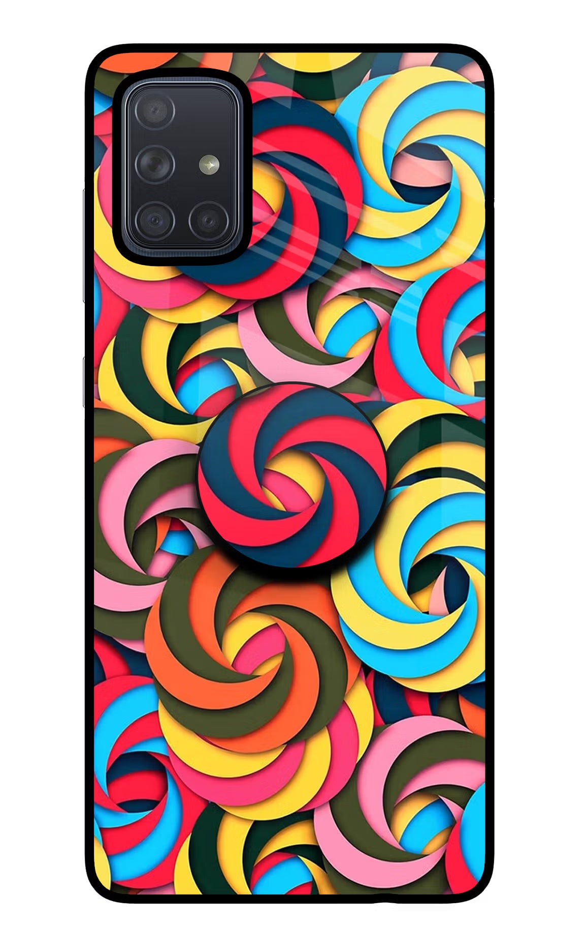 Spiral Pattern Samsung A71 Pop Case by Casekaro
