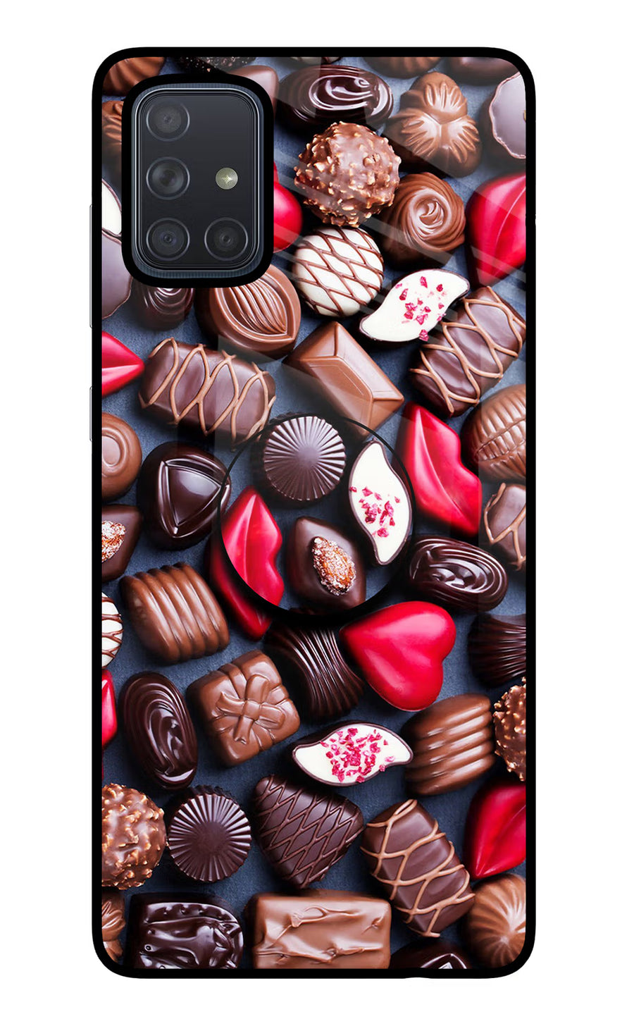 Chocolates Samsung A71 Pop Case, Glass case